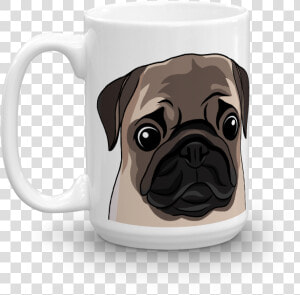 Pug Face Coffee Mug   Pug  HD Png Download