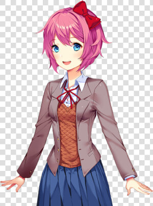 Edited Media edited Media  She S Going Super Saiyan   Doki Doki Literature Club Sayori  HD Png Download