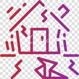 Cracked Buildings Disaster Nature   Earthquake Icon Png  Transparent Png