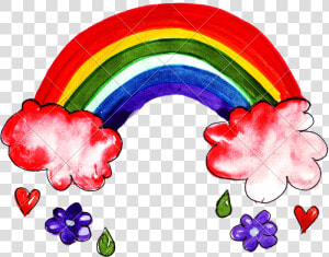 Hand Drawing Of Colorful Watercolor Rainbow   Clipart Watercolor Rainbow Png  Transparent Png