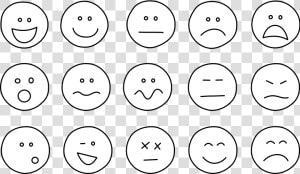 Smiley Big Image Png   Free Clipart Emotions Faces Black And White  Transparent Png