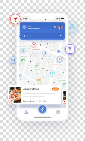 Steps App Main Screen Map   Iphone  HD Png Download