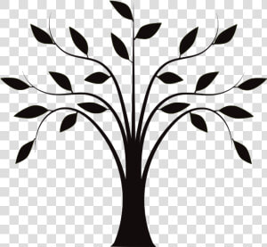 Family Tree Trunk Clip Black And White Black And White   Tree With Leaves Clipart Black And White  HD Png Download