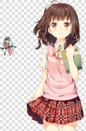 Anime Girl With Brown Hair Png   Anime Girl Short Brown Hair  Transparent Png