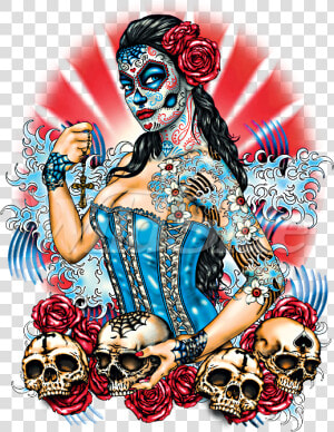 Transparent Dead Roses Png   Day Of Dead Pin Up  Png Download