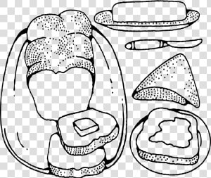 Bread And Butter Svg Clip Arts   Bread And Butter Black And White  HD Png Download