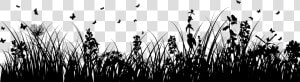 Grass Silhouette Png   Grass And Flowers Silhouette  Transparent Png