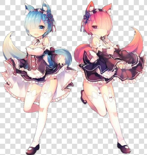  rezero  rem  ram  anime  manga  videogames  foxygirl   Ram Re Zero Stickers  HD Png Download