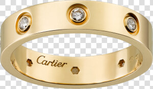 Love Wedding Band  8 Diamondsyellow Gold  Diamonds   Cartier 8 Diamond Love Ring  HD Png Download