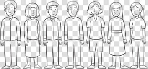 People Standing In A Line  As The Starting Point Of   Line Art  HD Png Download