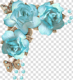 Forgetmenot Scrap Corners Todo Vintage Pinterest Corner   Blue Rose Corner Png  Transparent Png