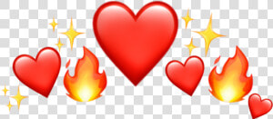  fire  heart  emoji  shine  yellow  red  cute  tumblr  HD Png Download