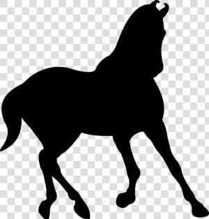 Silhouette  Saddle Horse  Black  Trot   Stallion  HD Png Download