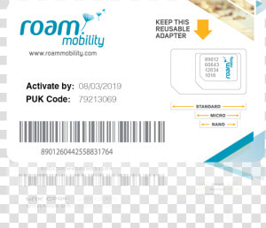 Roam Mobility Sim Card Canada  HD Png Download