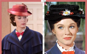 Left Emily Blunt Stars As Mary Poppins In Disney S   Julie Andrews Vs Emily Blunt Mary Poppins  HD Png Download