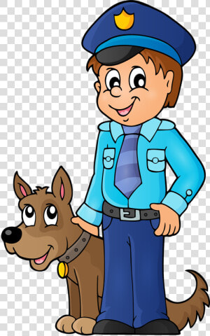 Coloring Books For Kids Design Vector Png   Policeman And Dog Clipart  Transparent Png