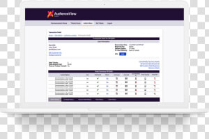 Laptop Showing Audienceview Grad Dashboard   Utility Software  HD Png Download