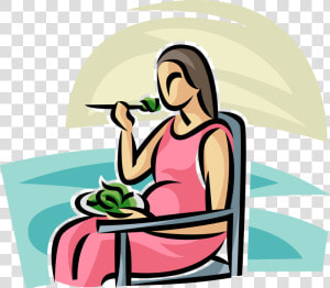 Eating Vector Mother   Pregnant Woman Eating Clipart  HD Png Download