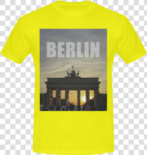 Berlin Brandenburg Gate Sunset 02 Men S Slim Fit T shirt   Active Shirt  HD Png Download