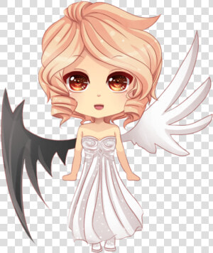  girl  angel  devil  freetoedit  girls  anime  animegirl   Chibi Dessin Ange Manga  HD Png Download