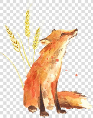 Little Prince Fox Wheat   Png Download   Fox Painting   Print From Original  Transparent Png