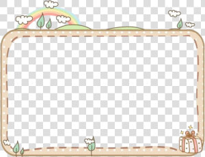  overlay  edit  soft  softbot  kawaii  cute  quadro   Flowers Borders Cartoons Rectangle  HD Png Download