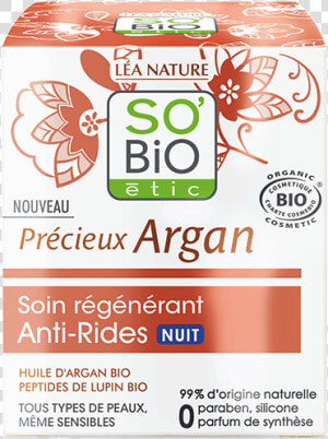 Anti wrinkle Regenerative Night Care Image1   So Bio Etic Precieux Argan  HD Png Download