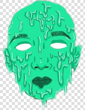  halloween  melting  mask  mintgreen  happyhalloween   Stiker Grime Art  HD Png Download