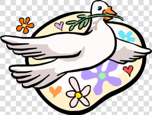 Vector Illustration Of Dove Of Peace Bird Secular Symbol  HD Png Download