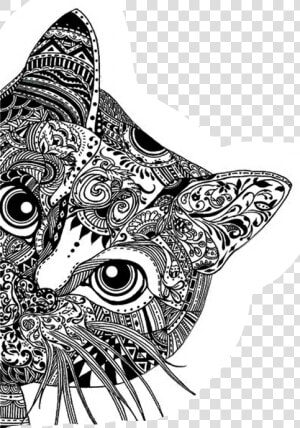  gato  cat  mandala  mandalas  mandalamania   Colouring In Zentangle Animals  HD Png Download