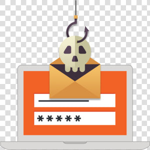 Illustration Of Skull In A Folder Over A Laptop Computer   Transparent Background Png Clipart Cyber Attack Icon  Png Download