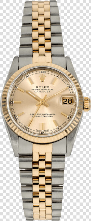 Datejust Yellow Gold And Stainless Steel Automatic   Rolex Full Diamond Watch  HD Png Download