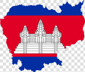 Cambodia Flag Map  HD Png Download