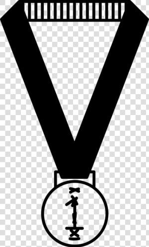 Medal Hanging Of A Ribbon   Medal Clipart Black And White  HD Png Download