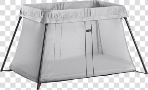 Travel Crib Light Silver Mesh   Babybjorn Travel Cot Silver  HD Png Download