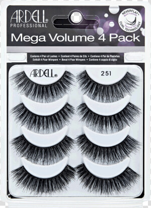 Mega Volume 251 Lashes 4 Pack   Ardell Demi Wispies Black Lashes 4 Pack  HD Png Download