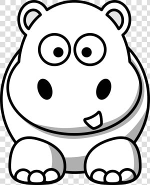 Hippo Clipart Free Images   Animal Clipart Black And White  HD Png Download