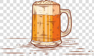 Drawn Beer Beer Cup   Drawing Beer Mug Transparent  HD Png Download