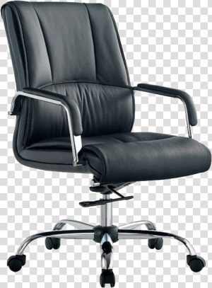 Black Swivel Leather Office Chair  HD Png Download