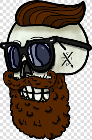 Skull boy Hipster Design With Glasses   Cartoon  HD Png Download