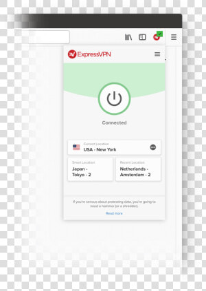 Close up Of The Expressvpn Browser Extension For Firefox   Vpn Chrome Add Ons  HD Png Download