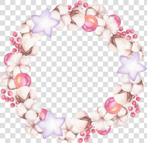 Hand Painted Cotton Wreath Png Transparent   Bead  Png Download