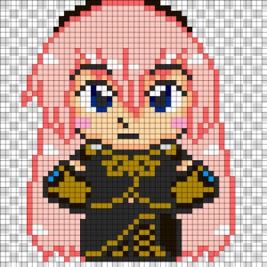 Luka Megurine Perler Bead Pattern   Bead Sprite   Cross stitch  HD Png Download