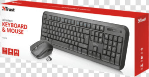 Nova Wireless Keyboard With Mouse   Trust Ziva Keyboard  HD Png Download