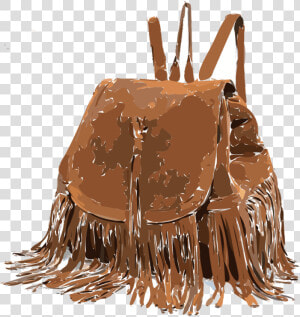 Brown backpack bag   Leather Fringe Backpack Purse  HD Png Download