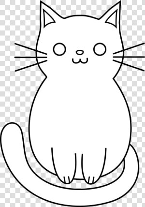 Transparent Cartoon Cat Png   Simple Cat Cartoon Black And White  Png Download