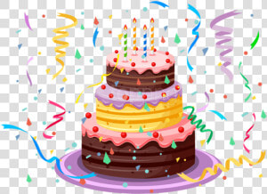 Free Png Download Birthday Cake With Confettipicture  Transparent Png