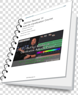 Davinci Resolve 14 Add on Certification Course   Pdf Planner 2018  HD Png Download