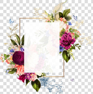  ftestickers  butterflies  flowers  background  frame   Floral Background With Frame  HD Png Download