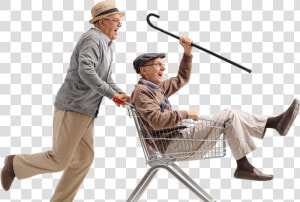 Old Man Pushing Cart   Old Man Sitting Png  Transparent Png